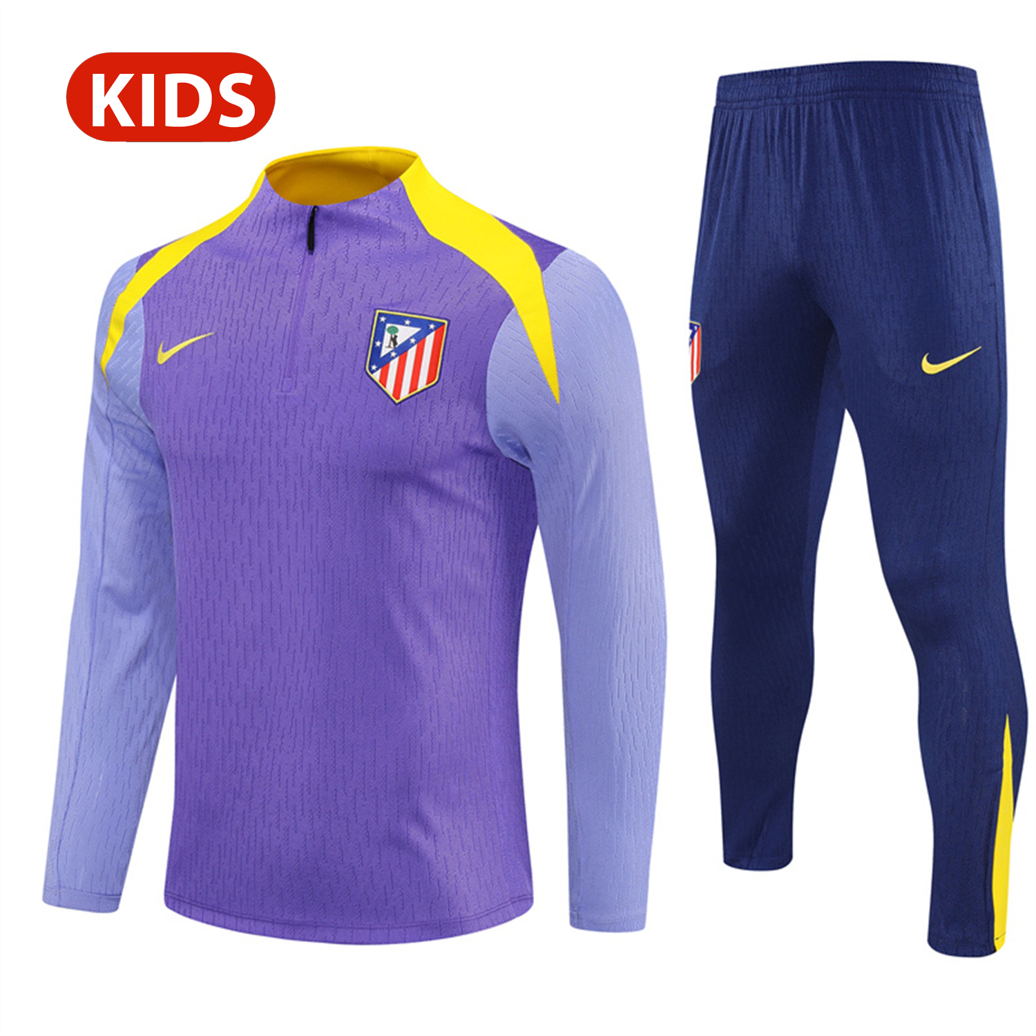 UltraTrikot-Atletico Madrid 25-26 Kid Long Sleeves Training Set - Purple Top & Purple Pants