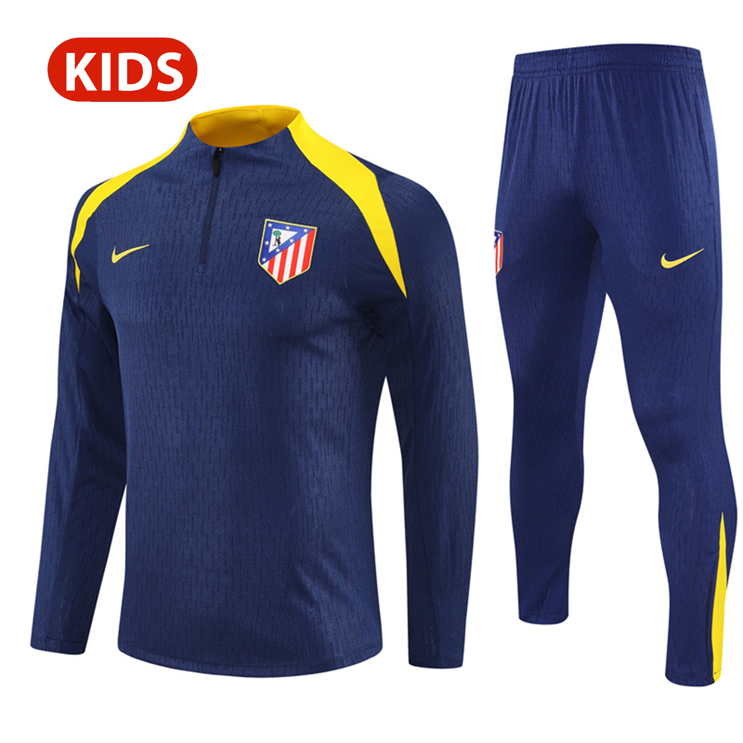 UltraTrikot-Atletico Madrid 25-26 Kid Long Sleeves Training Set - Royal Blue Top & Royal Blue Pants