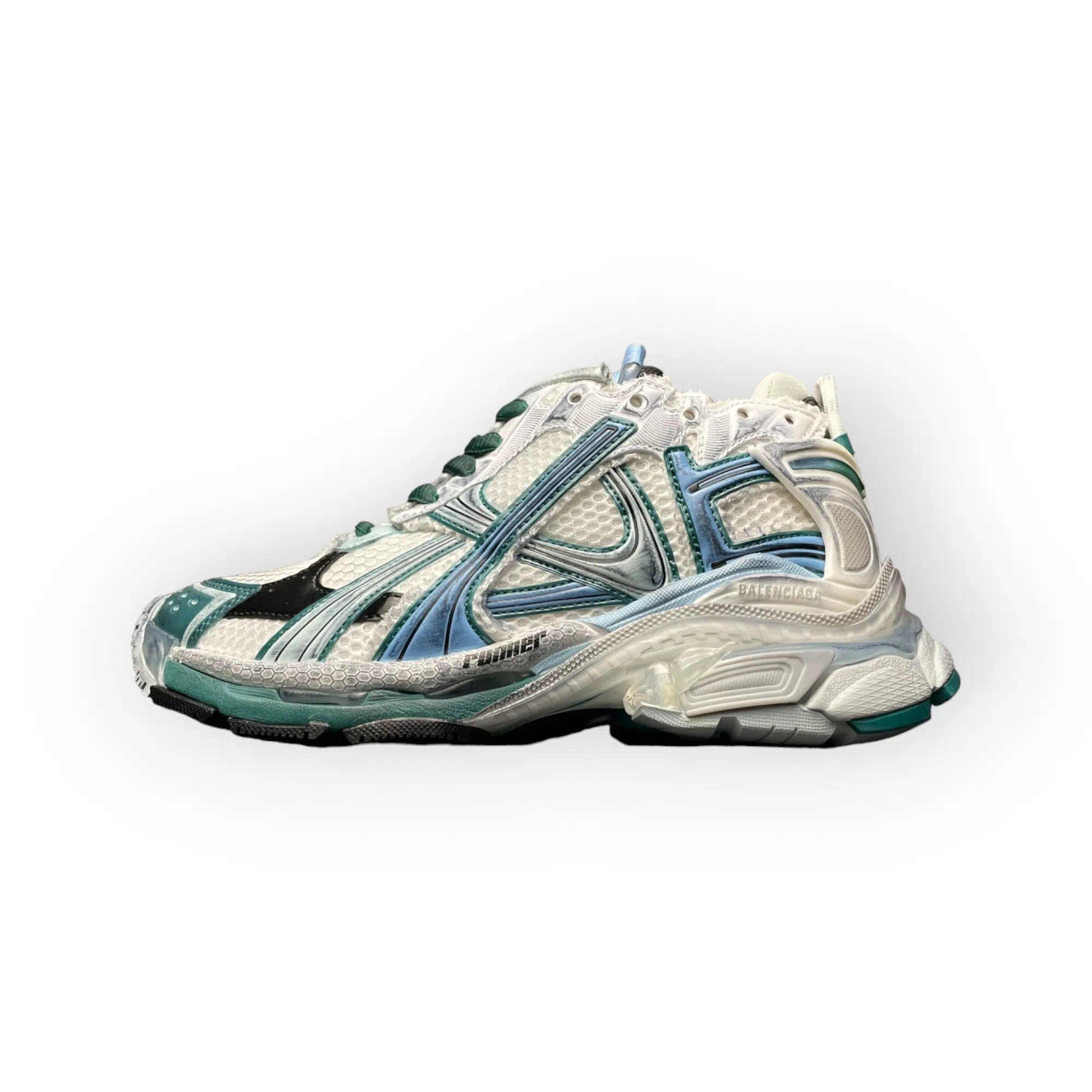 Balenciaga Runner Sneaker in White Green Blue、mysite、Cacoeks