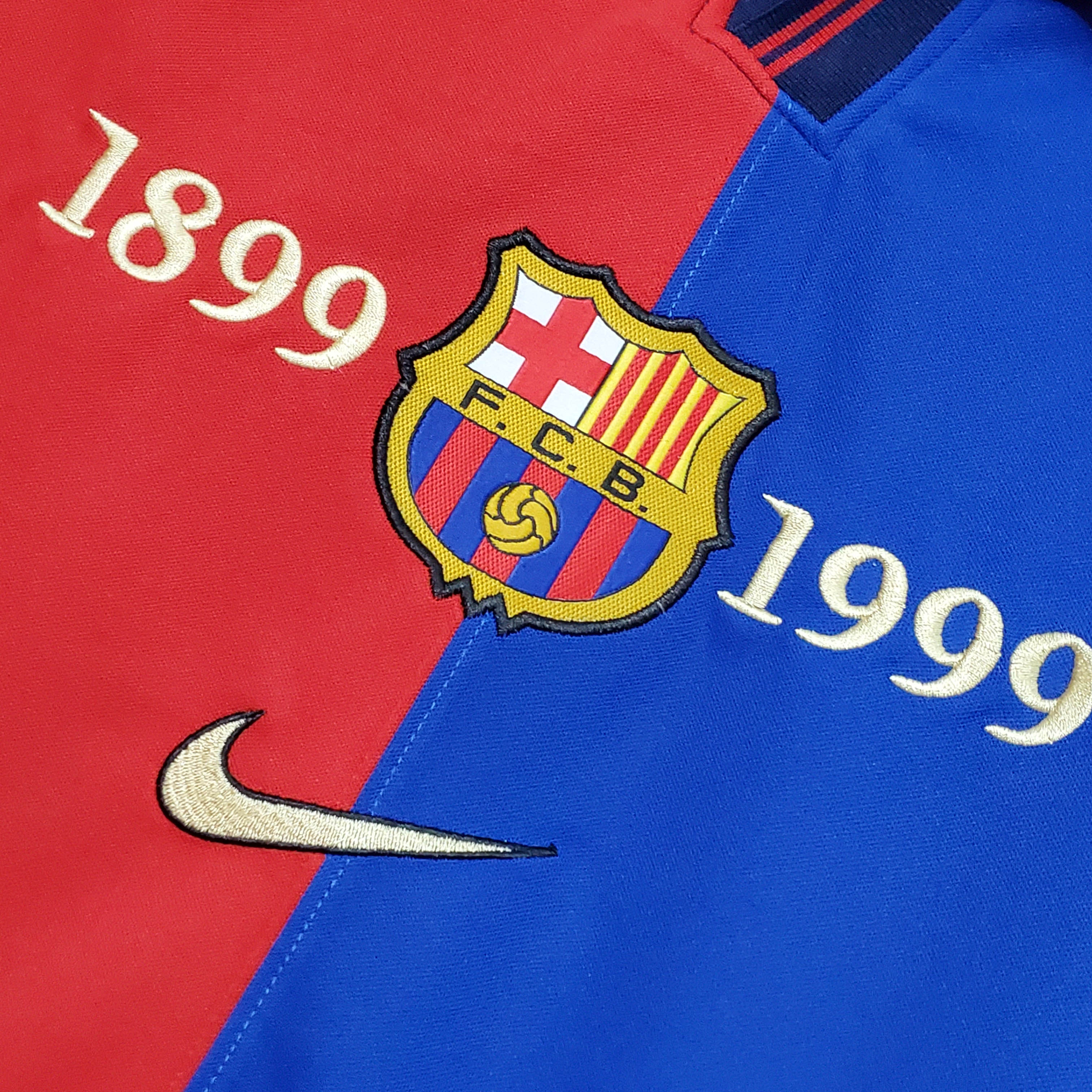 1999/2000 Retro Barcelona Home 100th Anniversary Version Football Shirt 1:1 Thai Quality:football jersey mysite: unitedjerseyfootball 邓江浪:football