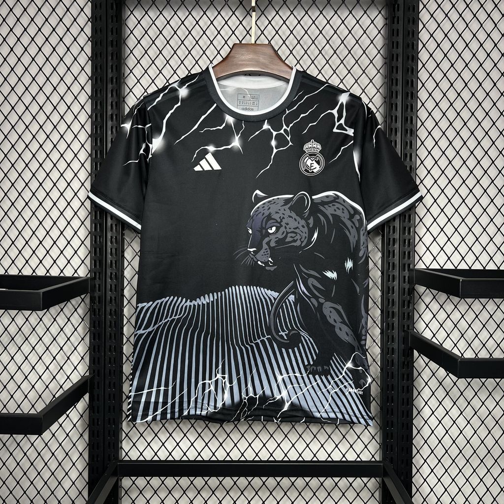 Higojerseys-Real Madrid 24-25 Black Leopard Jersey - Fans Version