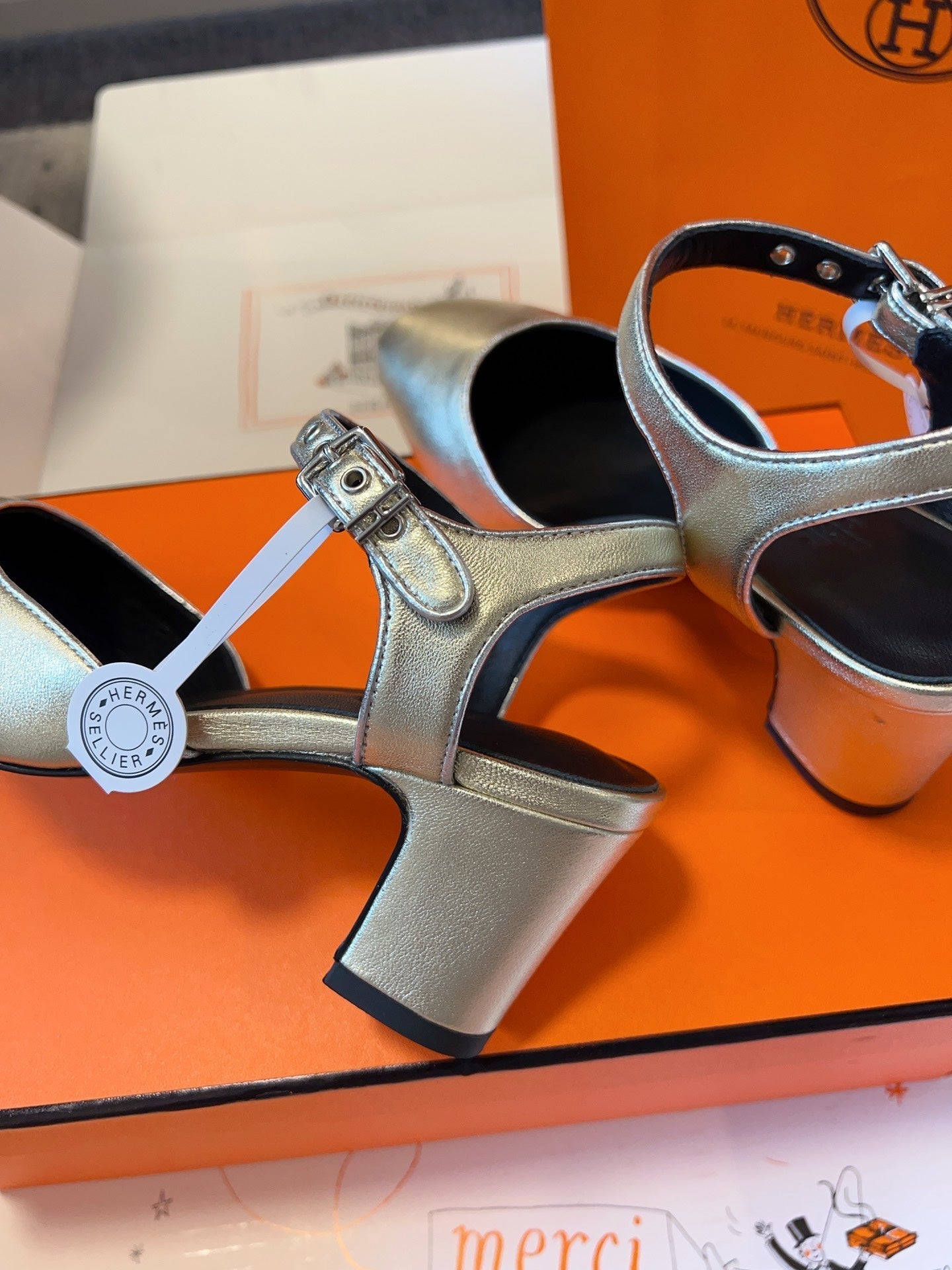 KLEO HIGH SLINGBACK IN SILVER CALFSKIN、mysite、Cacoeks