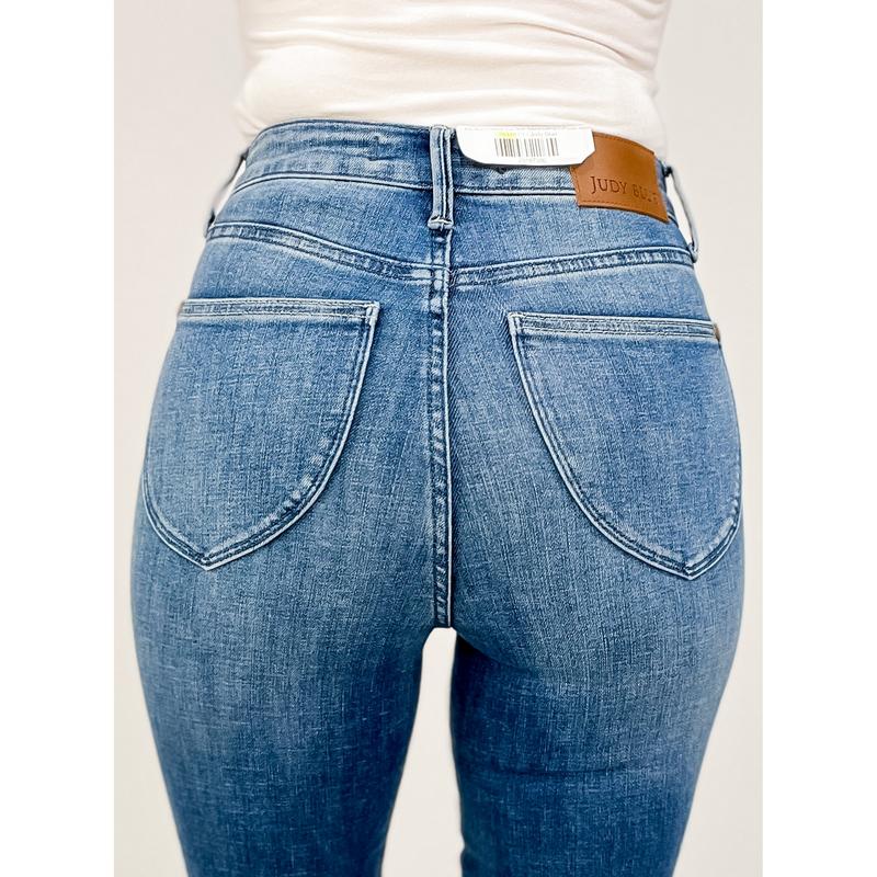 Judy Blue FRANKIE High Waist Tummy Control Cuff Capri Jeans 7