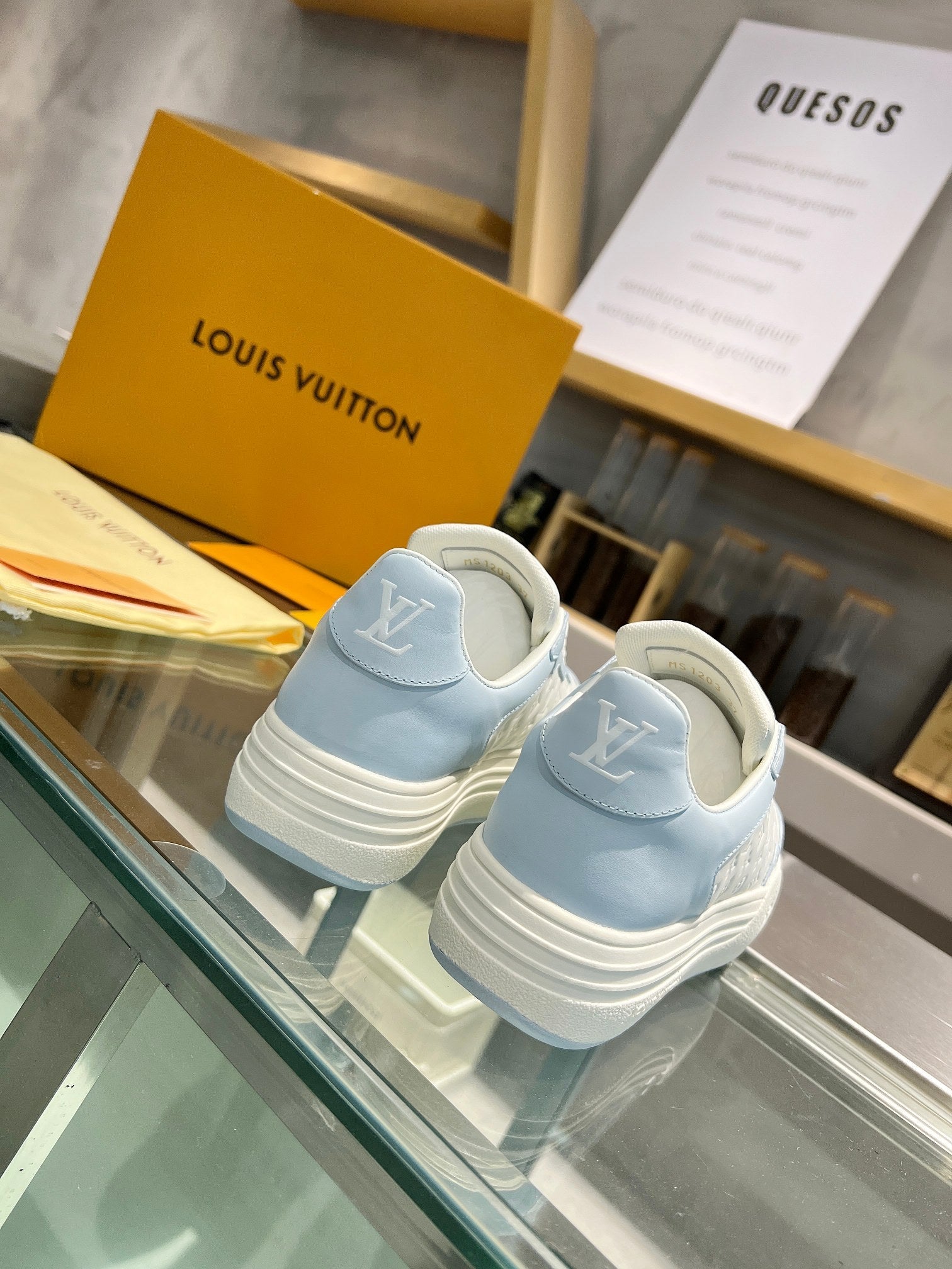 LV WOMEN GROOVY PLATFORM IN WHITE MIX LIGHT BLUE EMBOSSED CALFSKIN、mysite、Cacoeks