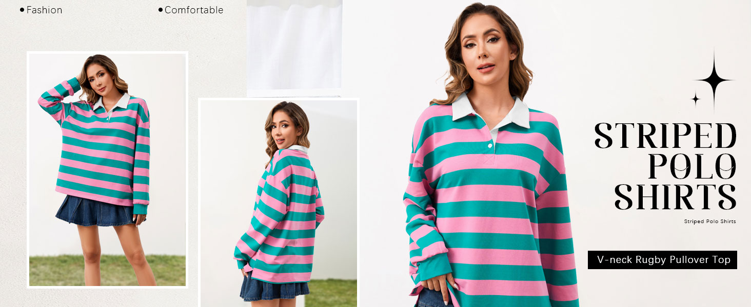 womens polo shirt, women rugby shirt features with long sleeve