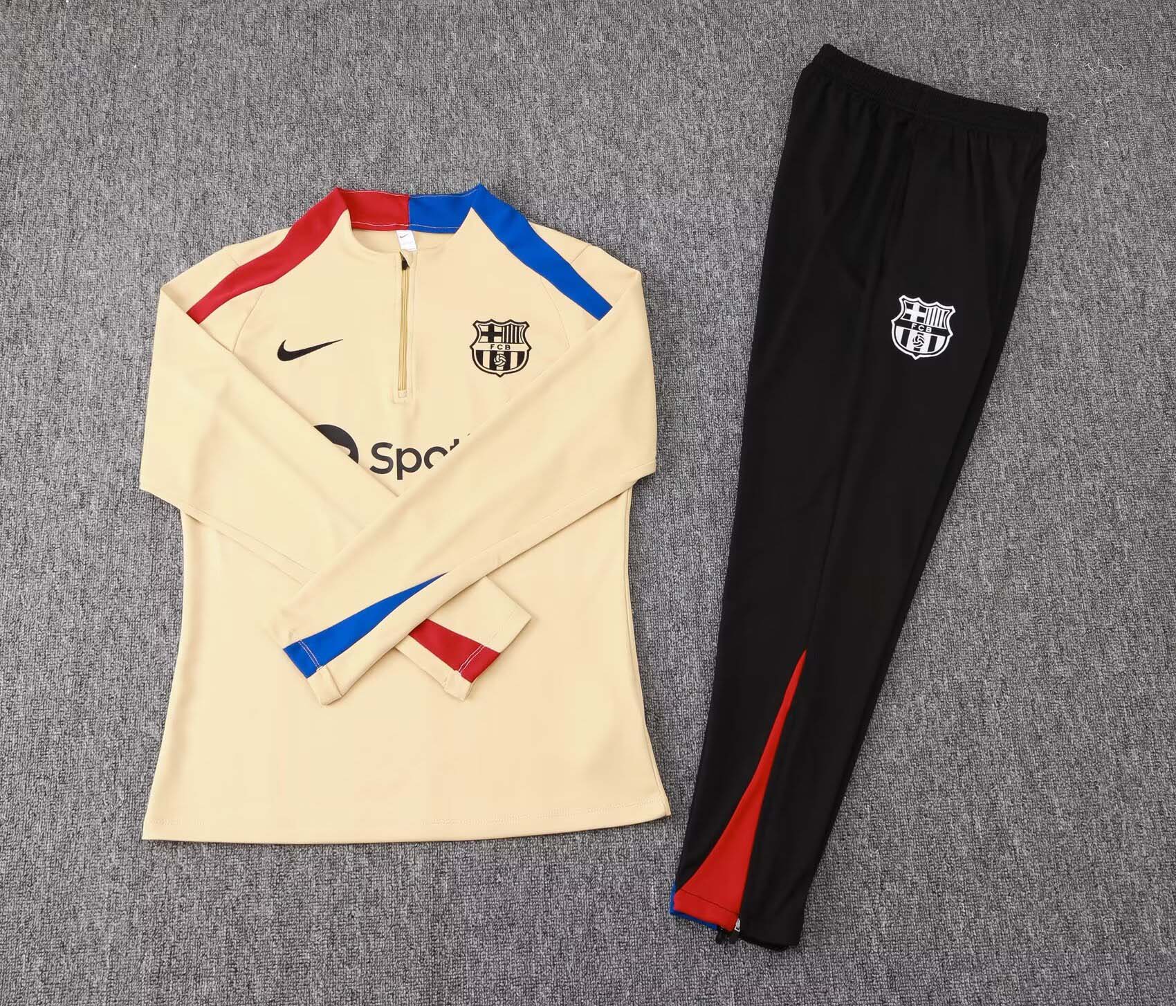 2024/2025 Barcelona Half-Pull Training Suit Yellow Jersey Set:football jersey mysite: unitedjerseyfootball 邓江浪:football