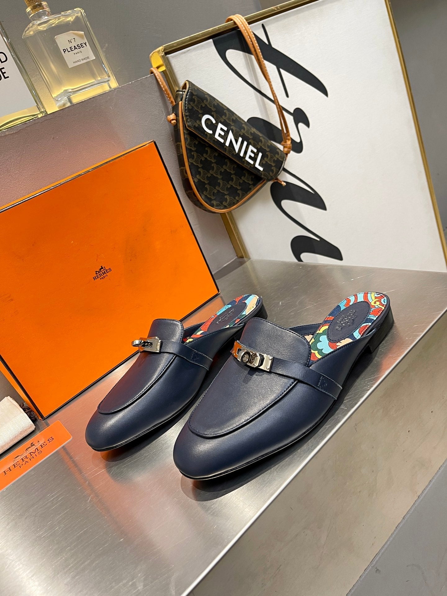 0Z MULE INDIGO CALFSKIN WITH PATTERN、mysite、Cacoeks