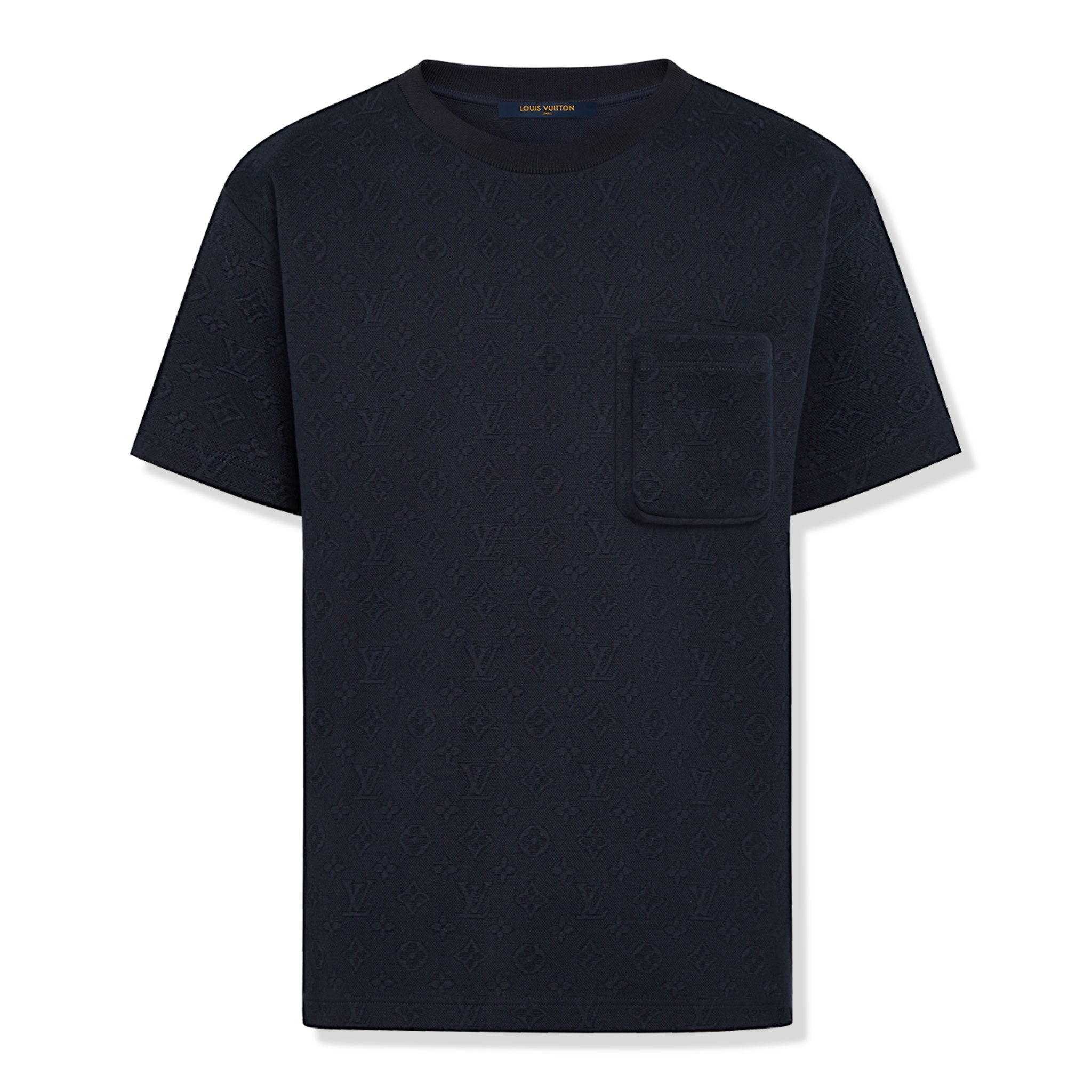 Louis Vuitton Monogram Signature 3D Pocket Cotton T Shirt Dark Blue、mysite、Cacoeks