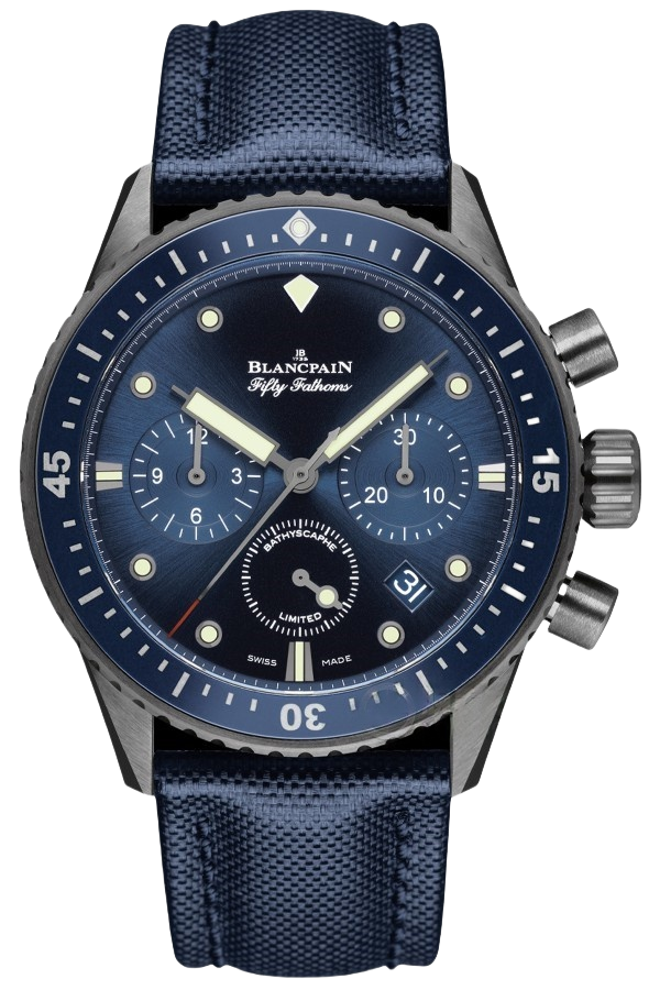 Blancpain Fifty Fathoms Ref. 5200-0240-O52A Super Clone Watch – Titanium Blue Dial Flyback Chronograph Fake Replica