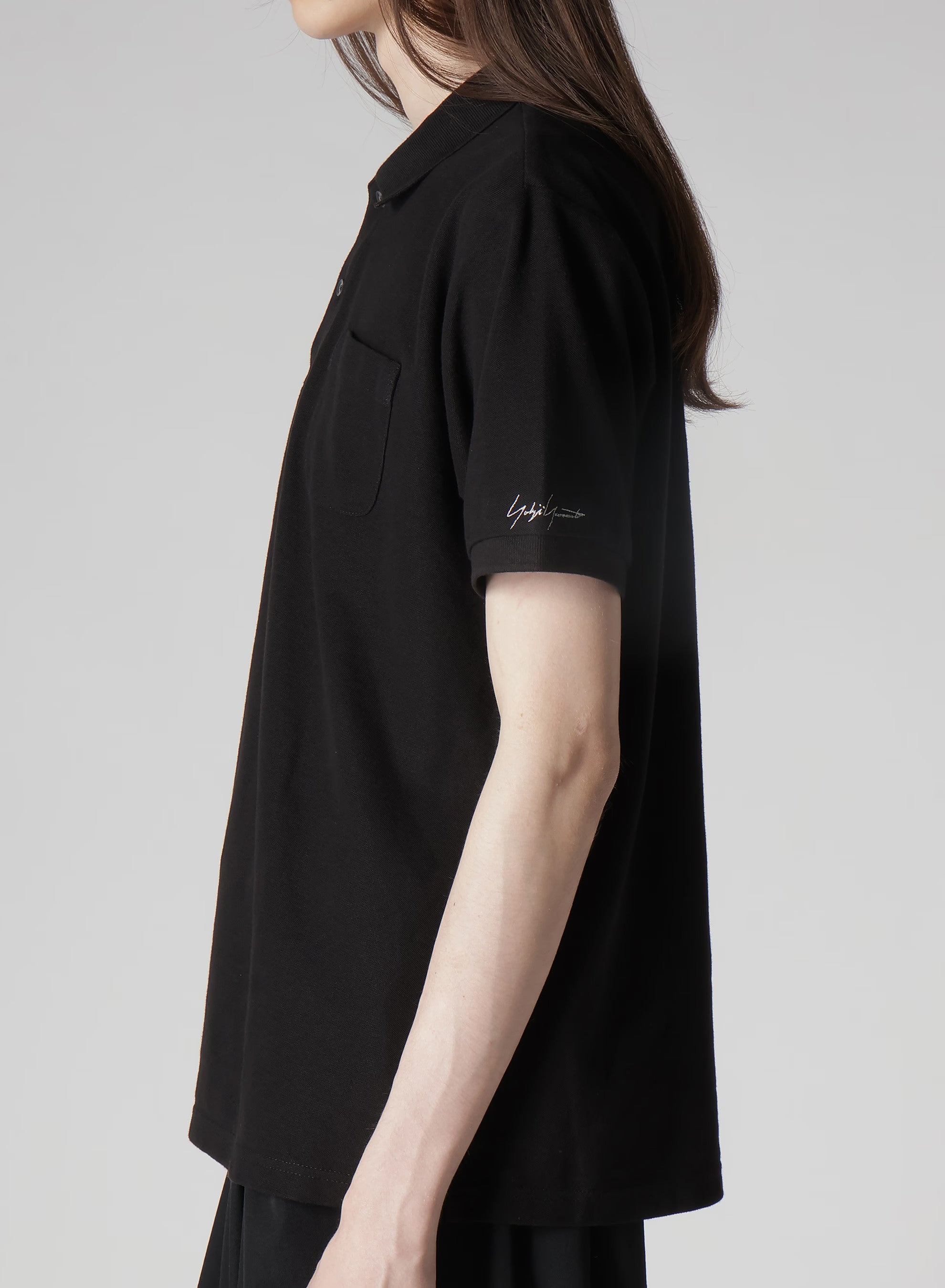 Yohji Yamamoto POUR HOMME 2PIECES PACK SIGNATURE EMBROIDERY BIG POLO SHIRTS  HP-T44-990-1-04 