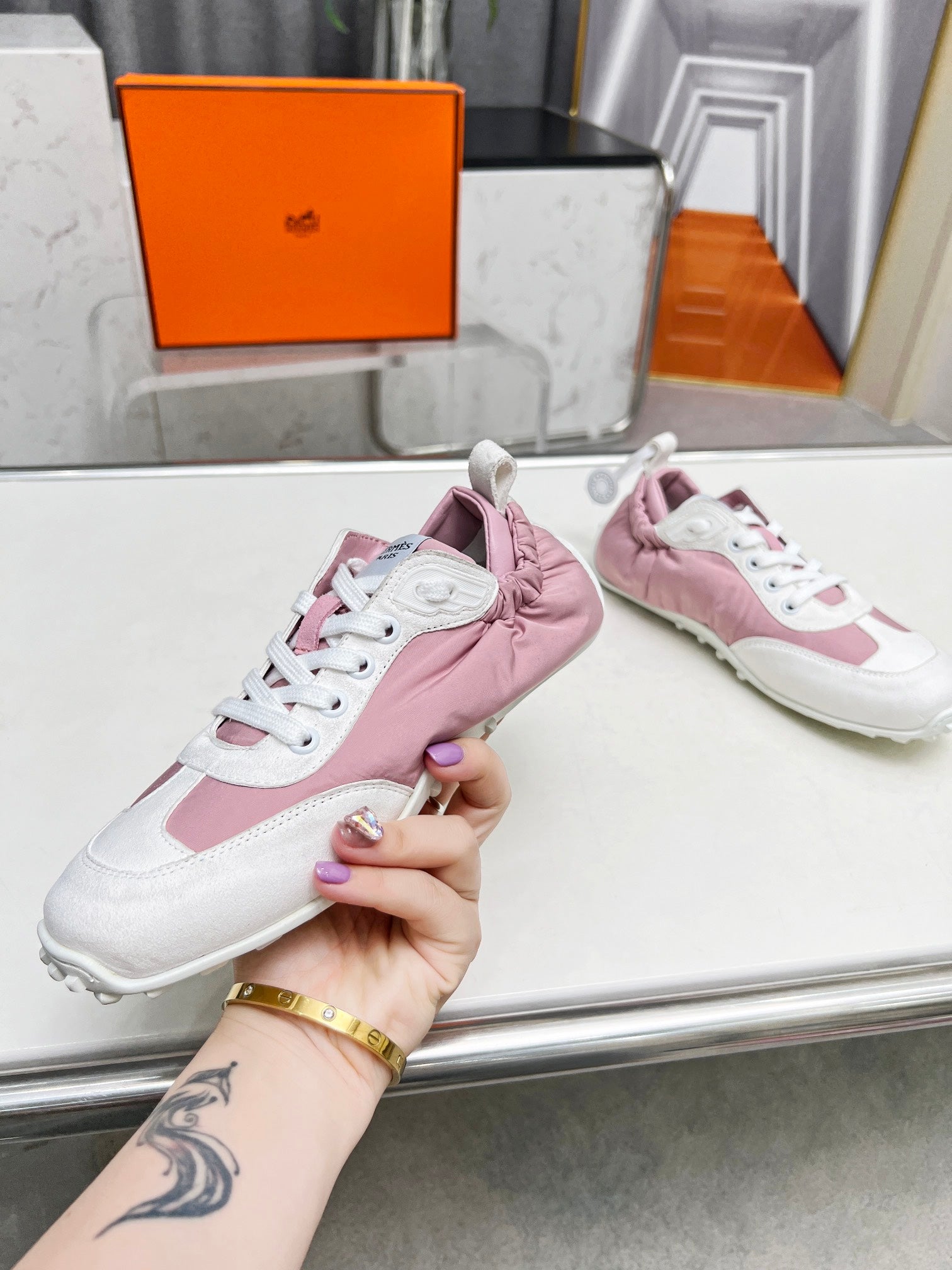 SKATEBOARD SHOES LIGHT PINK MIX WHITE SUEDE、mysite、Cacoeks