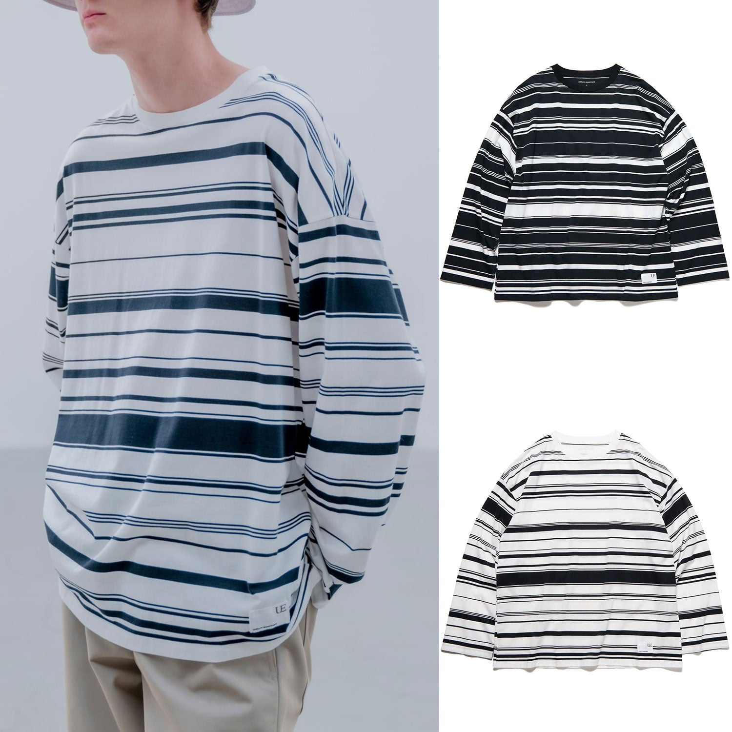 uniform experiment 25S/S BORDER LOOSE L/S TEE  UE-250033 