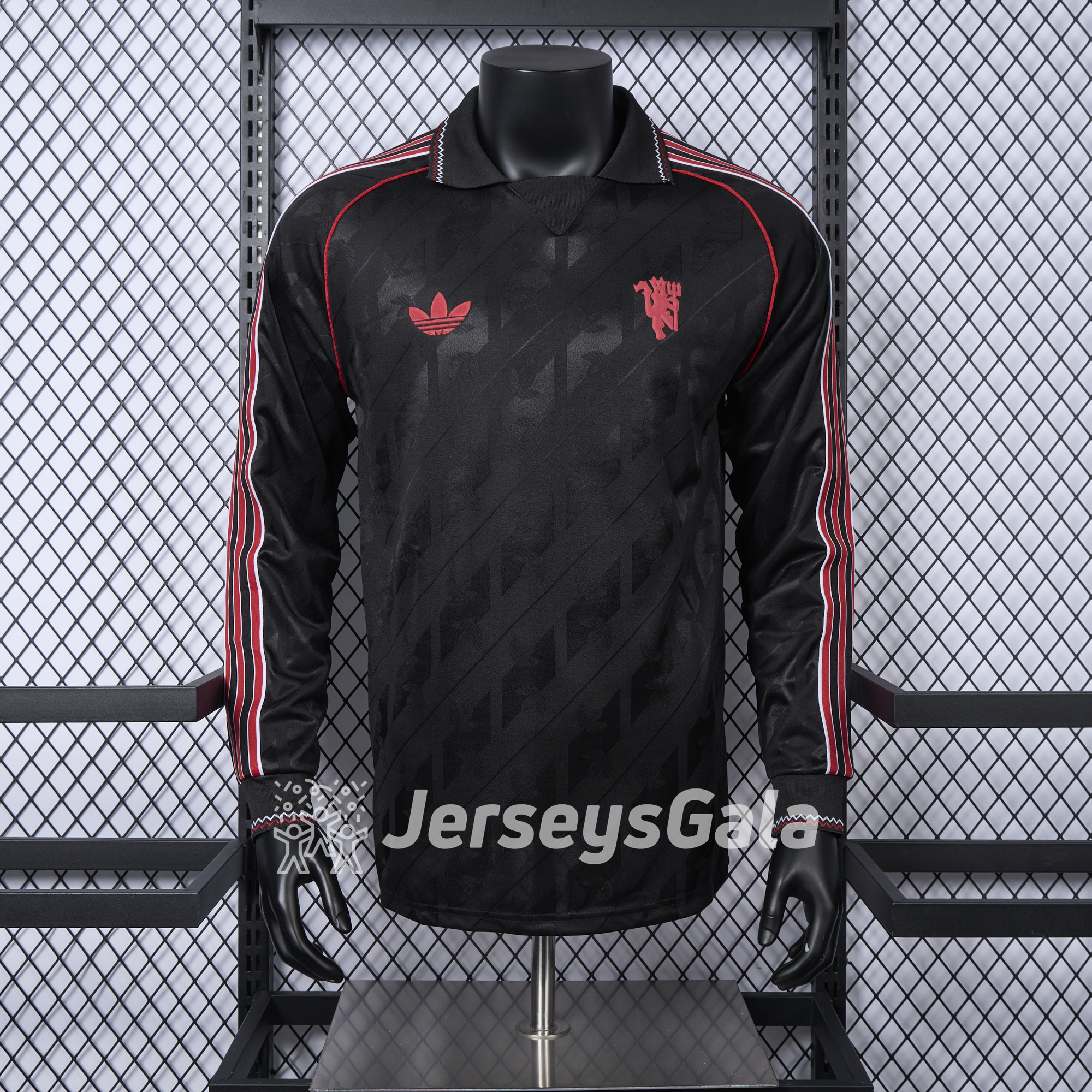 JerseysGala.com | Manchester United 24-25 Originals LFSTLR Long Sleeve Black Jersey - Player Version -Customize Name, Number and Patch | Worldwide Shipping