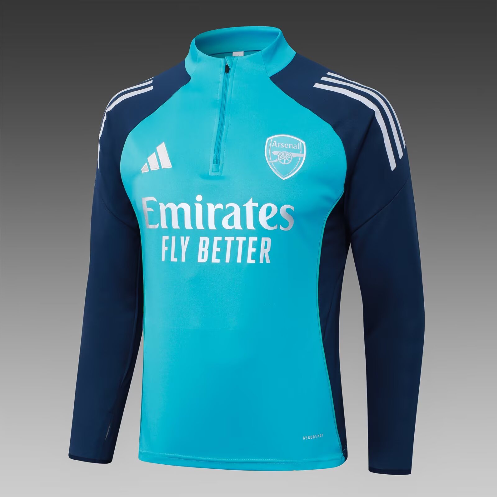 2025/2026 Arsenal Half-Pull Training Suit Lake Blue Football Shirt 1:1 Thai Quality Set:football jersey mysite: unitedjerseyfootball 邓江浪:football