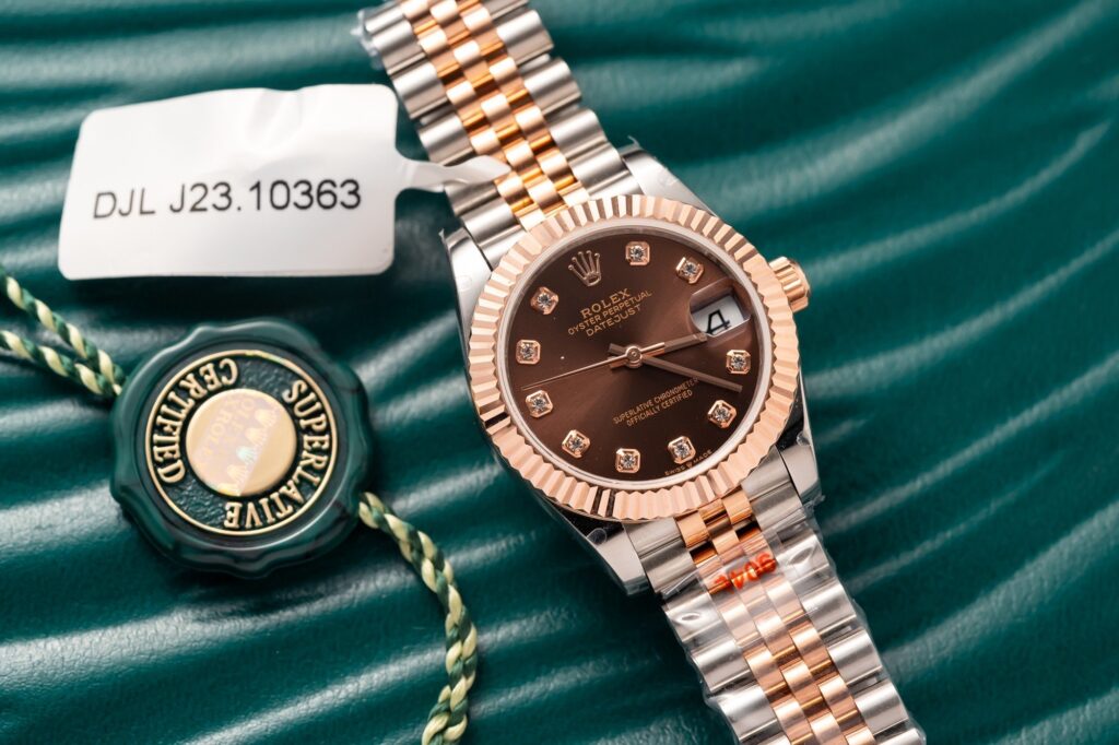 Đồng Hồ Rolex DateJust Nữ Bọc Vàng Mặt Chocolate Rep 11 31mm (2)