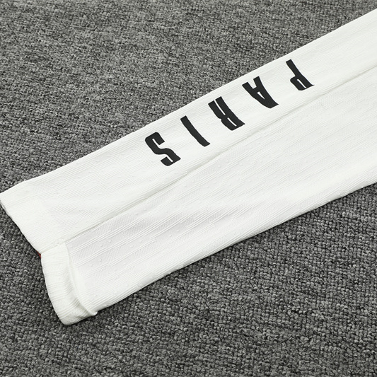 ManixJersey.com | Paris Saint-Germain PSG X JD 24-25 Long Sleeve Training Set - Player Version - White Top and Black Pants -Customize Name, Number and Patch | Worldwide Shipping