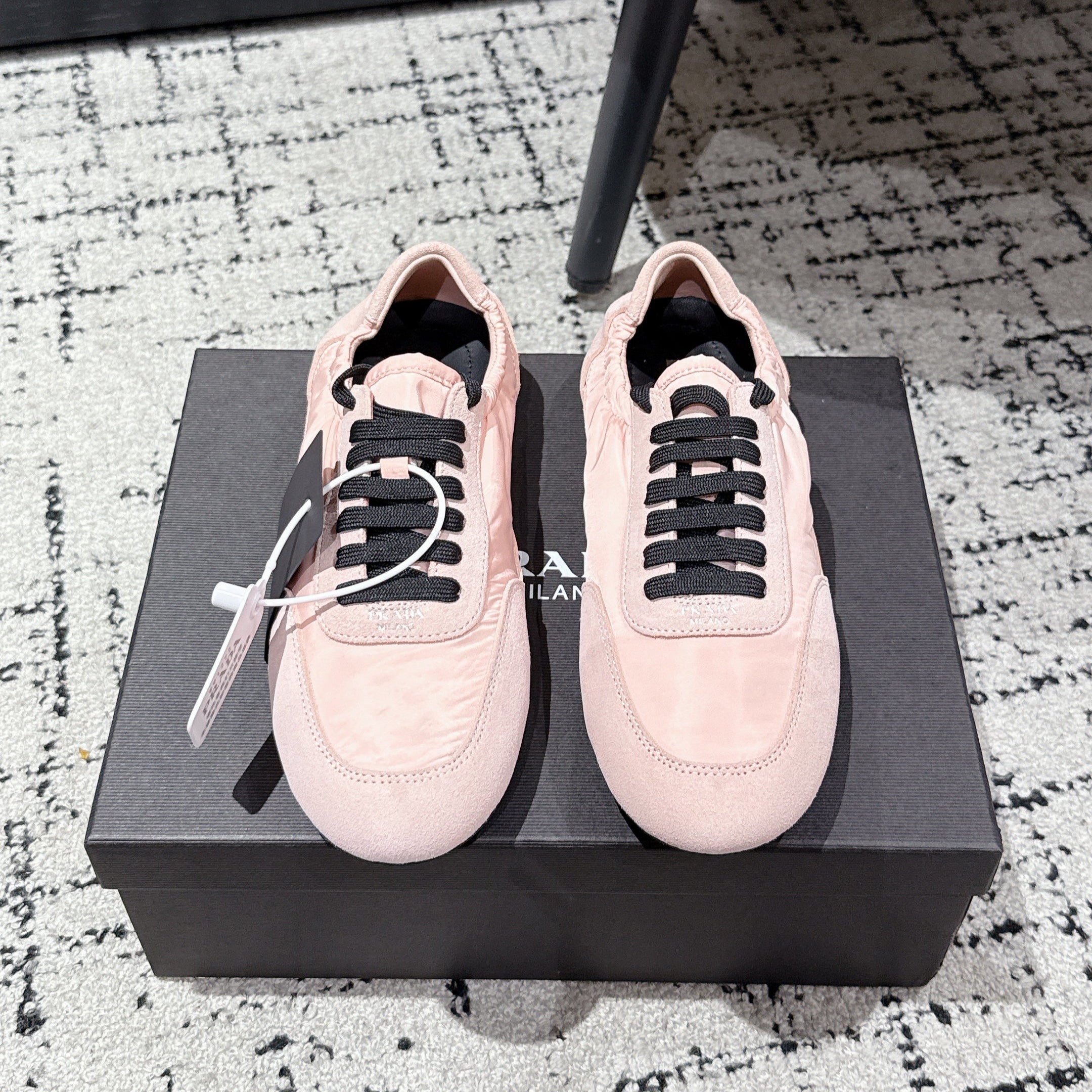 PRADA 25S COLLAPSE SNEAKERS IN LIGHT PINK RE NYLON AND SUEDE、mysite、Cacoeks