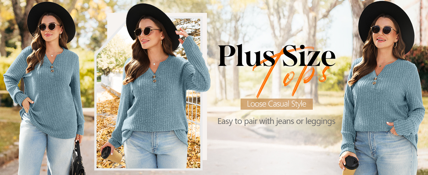 Text reads 'Plus Size'. Multiple lifestyle photos of a denim jacket shown from different angles, featuring distressed details and button-front closure.