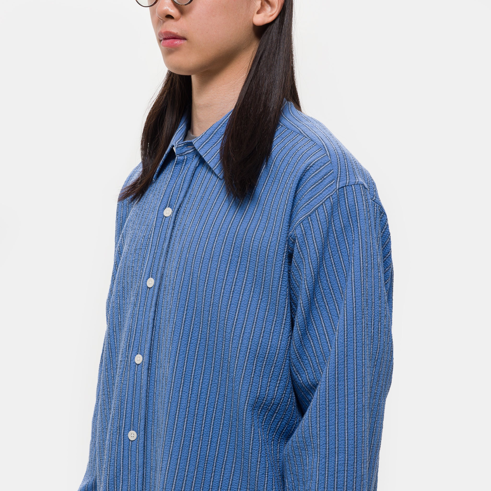 Vacation Shirt in Textured Business Stripe