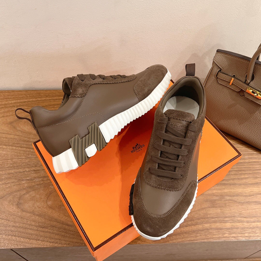 BOUNCING SNEAKER IN BROWN CALFSKIN MIX SUEDE、mysite、Cacoeks