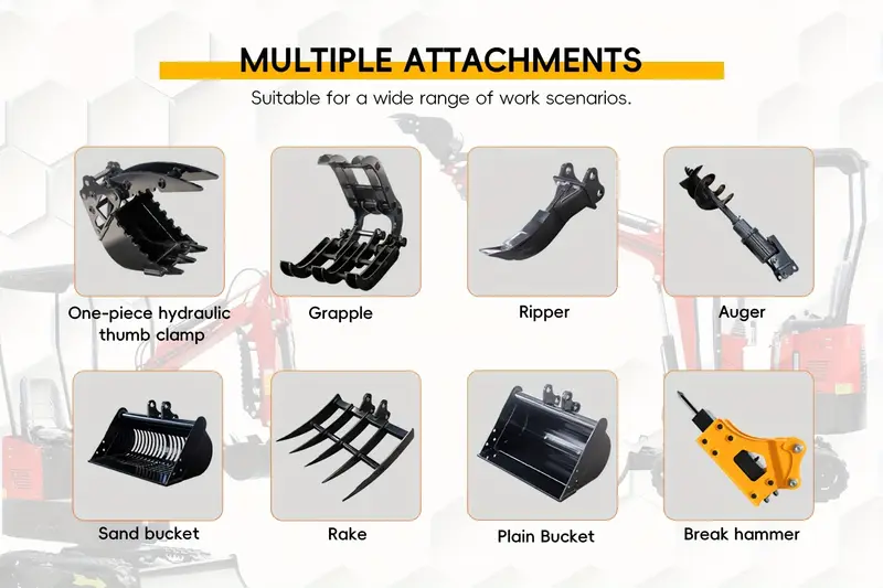 1 ton mms mini excavator heavy duty crawler excavator with bucket thumb clamp 13 5   engine for digging trenching construction ideal for   gardens diy compact powerful easy to   us stock fast delivery Product details 2