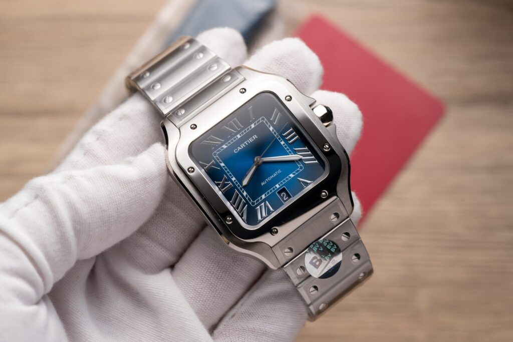 Đồng Hồ Cartier Santos de Cartier WSSA0013 Rep 11 Blue Dial BV 39 (9)