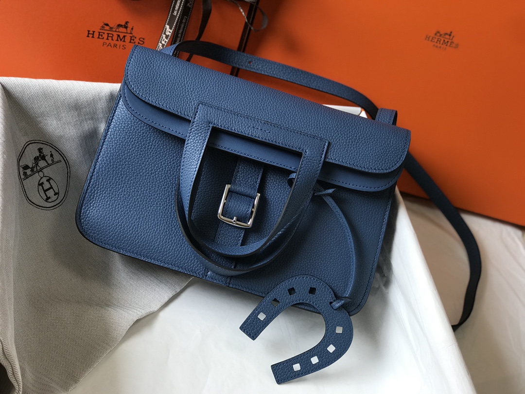Original Copy Hermes Halzan 25cm Clemence Leather More Colors