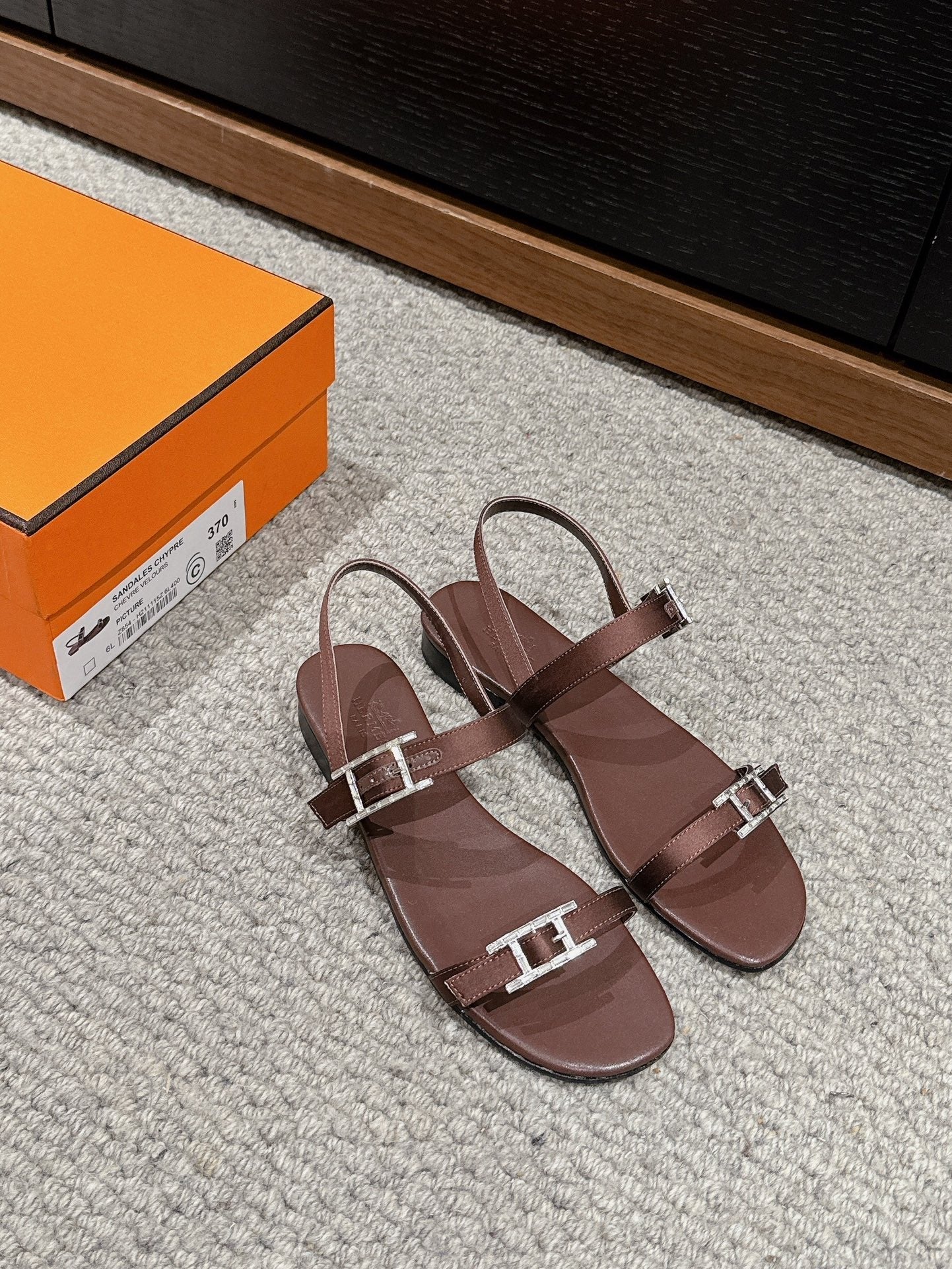 BUCKLE SANDAL CHOCOLATE CALFSKIN、mysite、Cacoeks