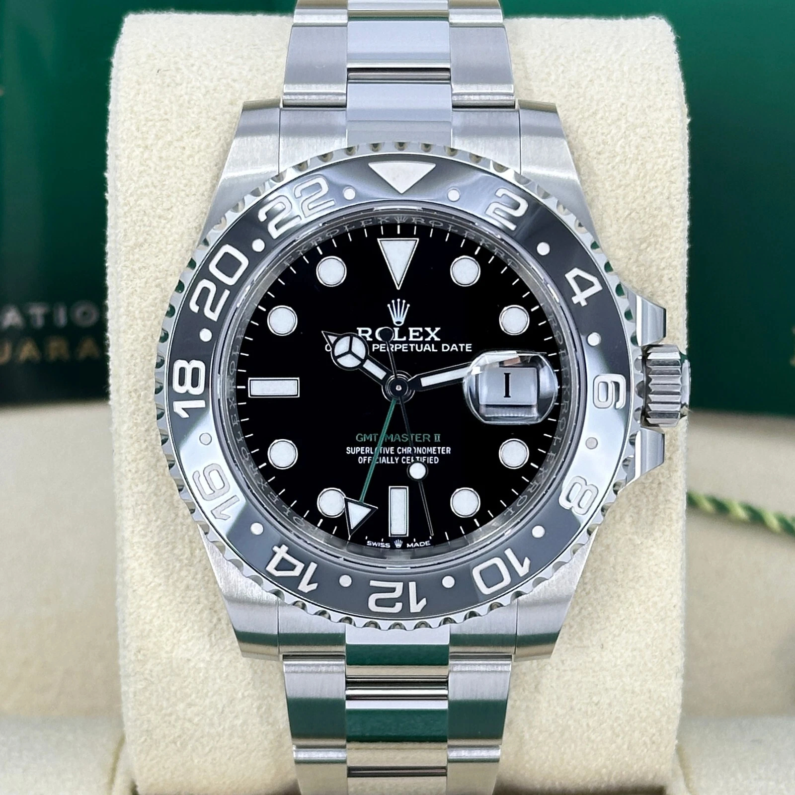 Rolex GMT Master II Black & Grey SuperClone Swiss Replica Watch RefM126710GRNR 3285 Swiss Movement