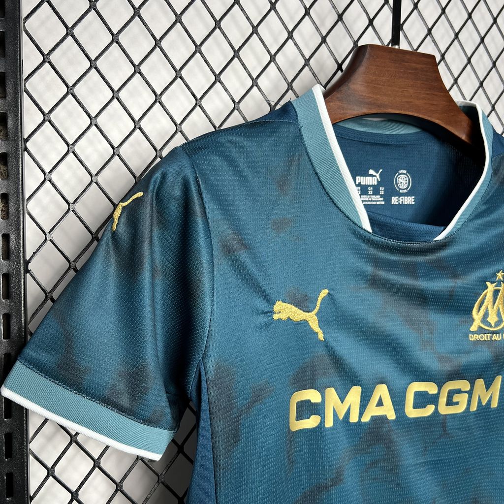 ManixJersey.com | Marseille 24-25 Away Kids Kit -Customize Name, Number and Patch | Worldwide Shipping