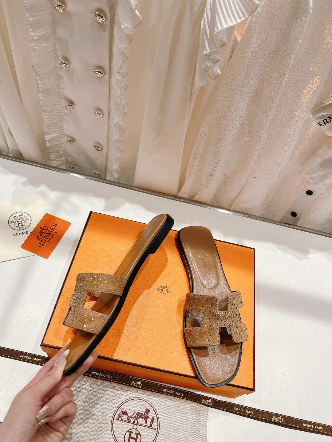 0RAN SANDAL CARAMEL LAMBSKIN ATTACH CRYSTALS、mysite、Cacoeks