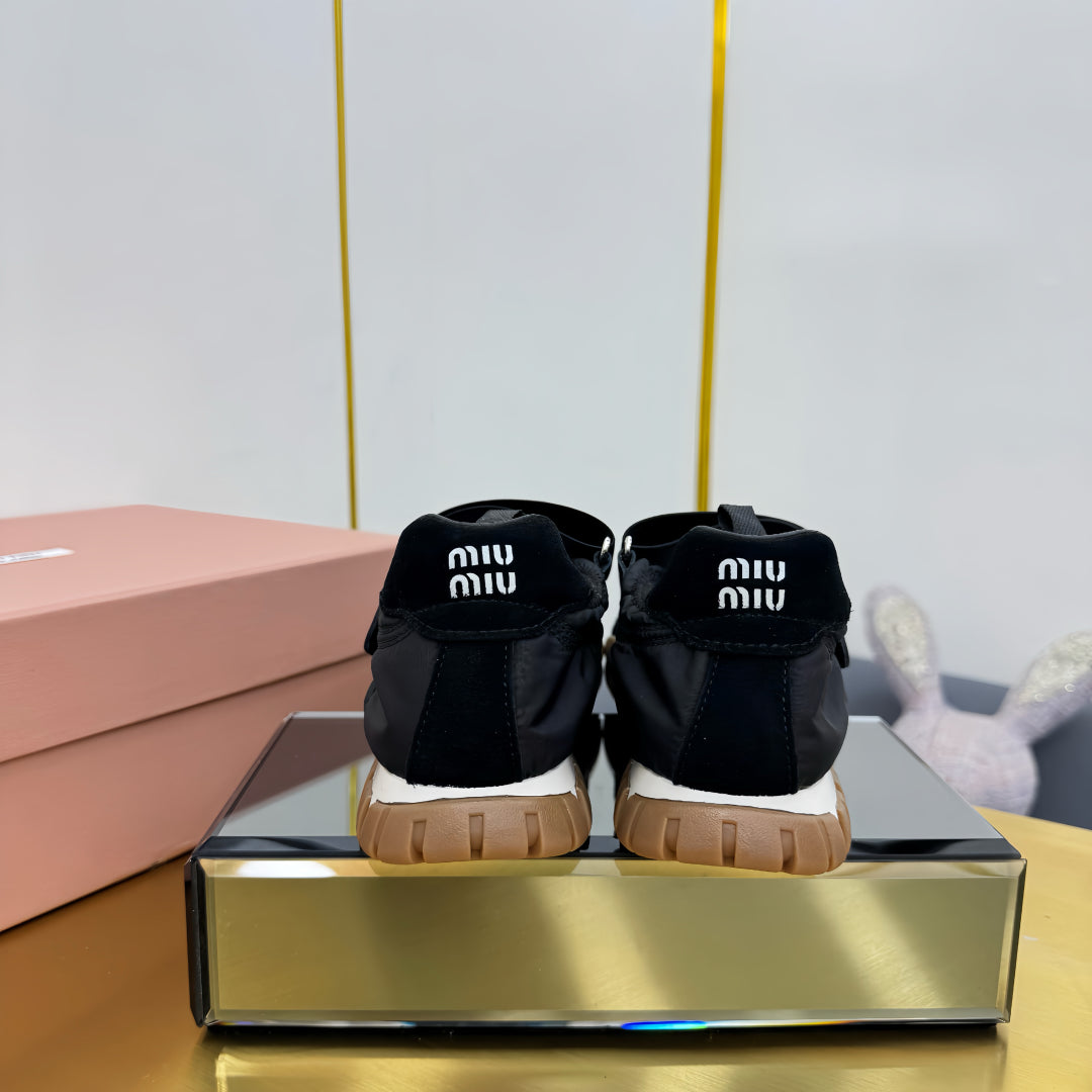 BALLERINAS SHOES IN BLACK TYRE TECHNICAL FABRIC AND SUEDE、mysite、Cacoeks