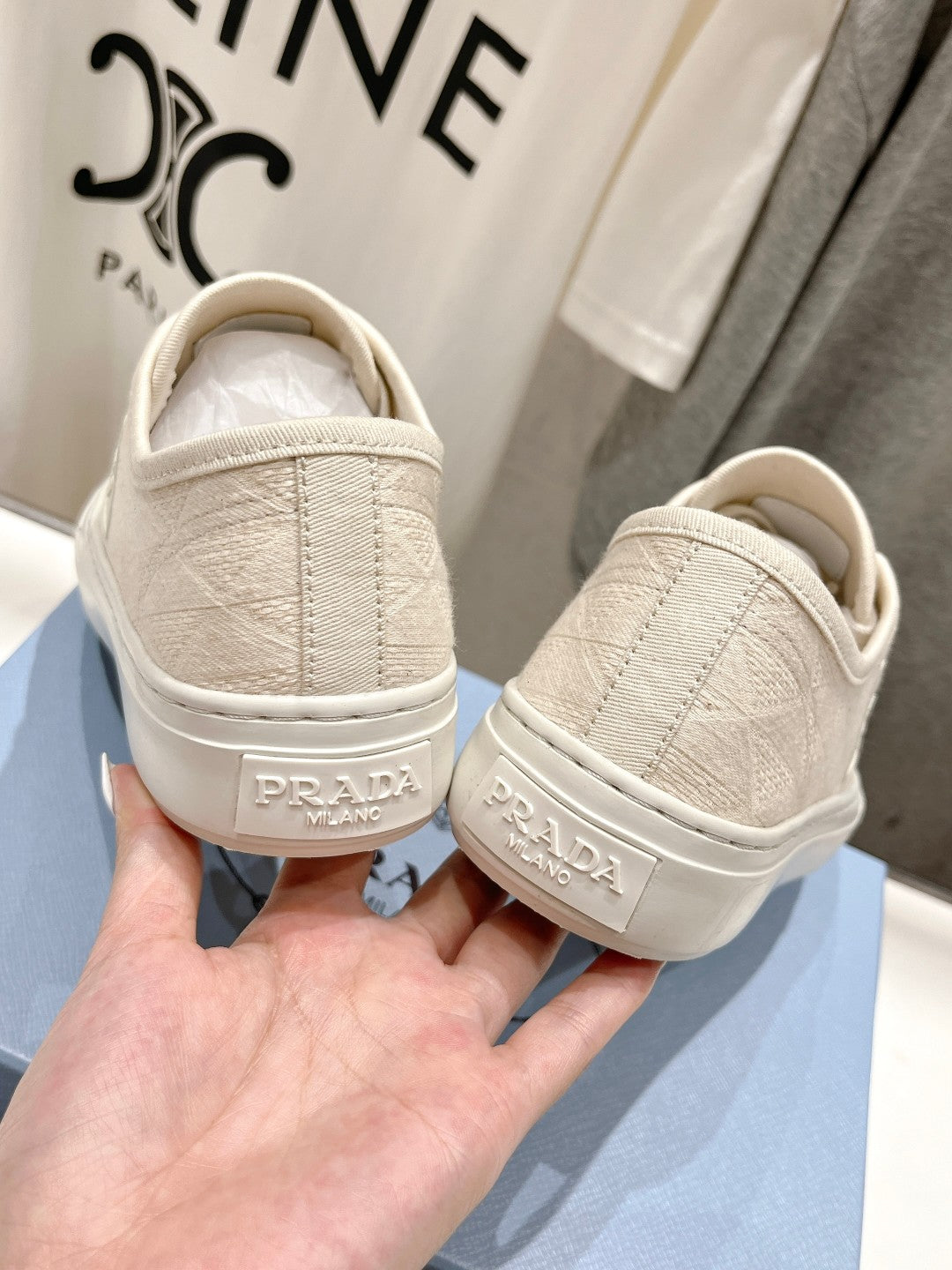 PRA PRINTED COTTON SNEAKERS WHITE CANVAS、mysite、Cacoeks