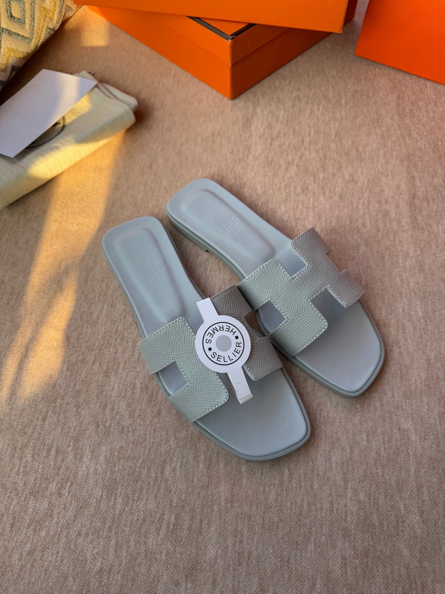 0RAN SANDALS IN WARM GRAY CALFSKIN、mysite、Cacoeks