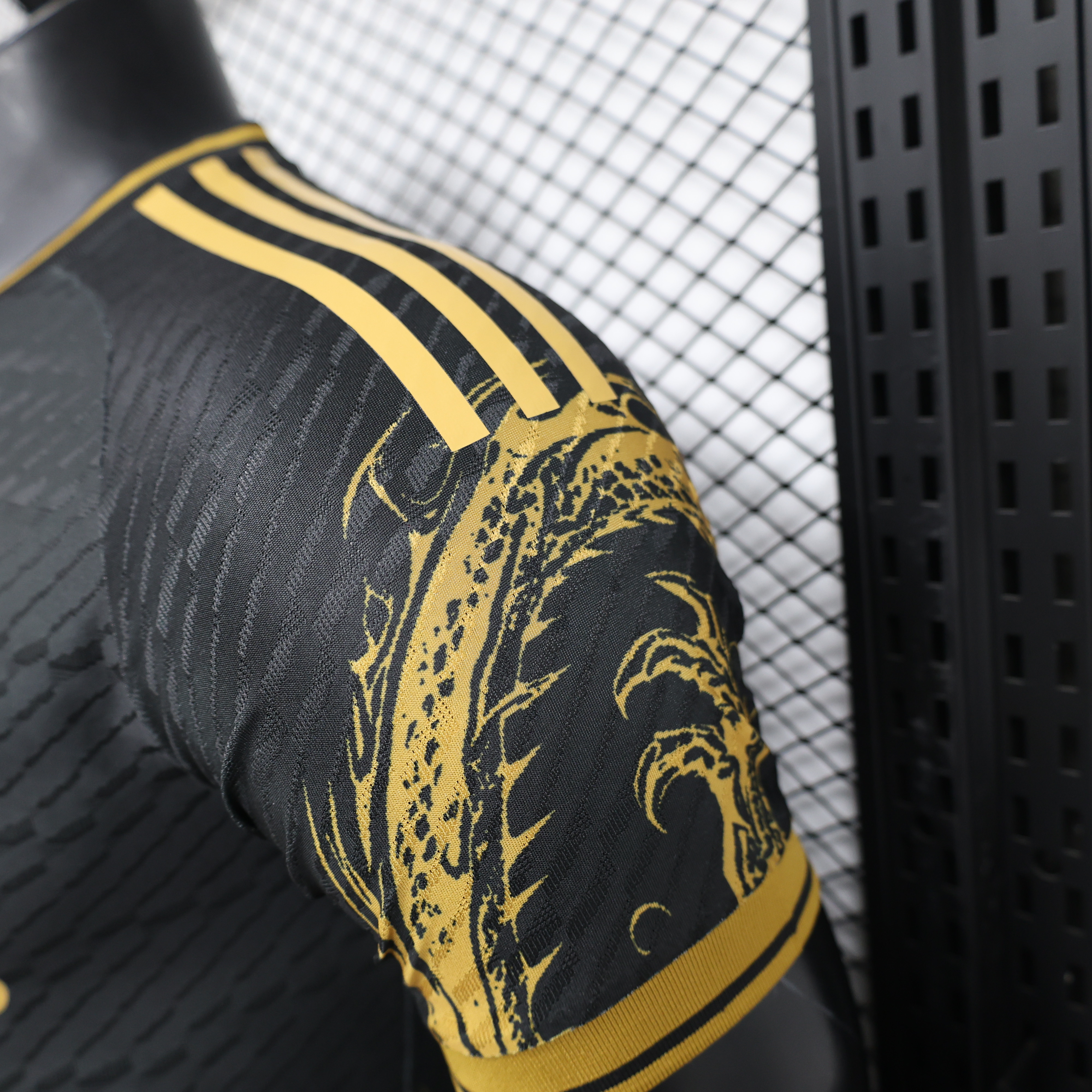 JerseysGala.com | Real Madrid 24-25 Gold Dragon Special Edition Black Jersey - Player Version -Customize Name, Number and Patch | Worldwide Shipping
