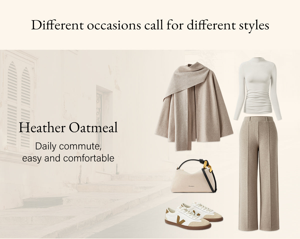 Comfortable heather oatmeal for daily commuting