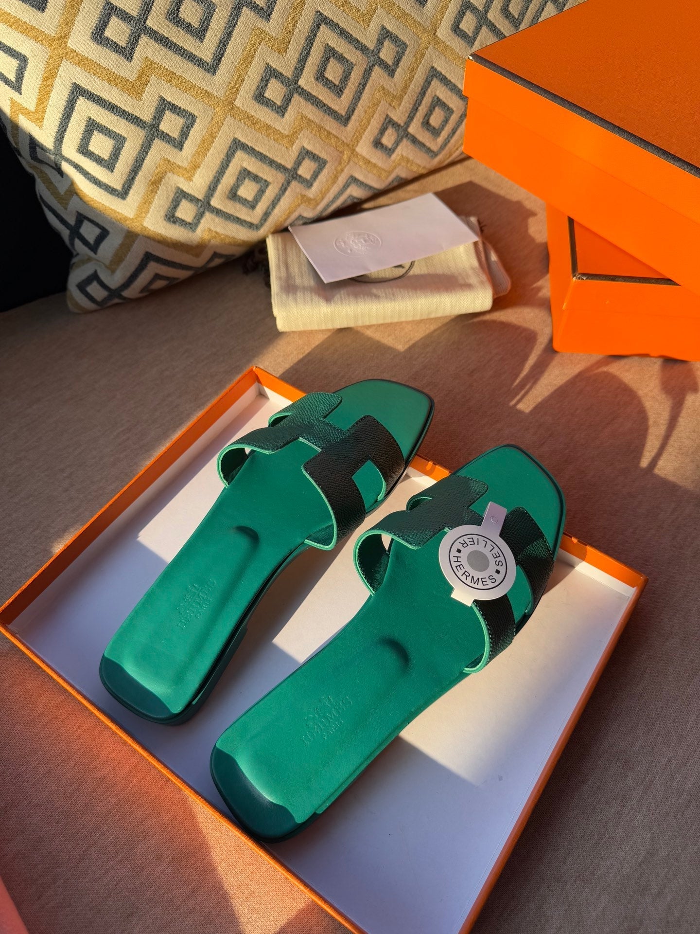 0RAN SANDALS IN PERSIAN GREEN CALFSKIN、mysite、Cacoeks