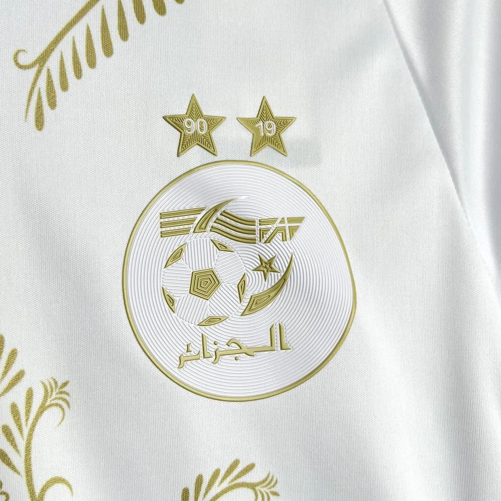 Higojerseys-Algeria 2024-25 White Gold Supporter Jersey - Fans Version