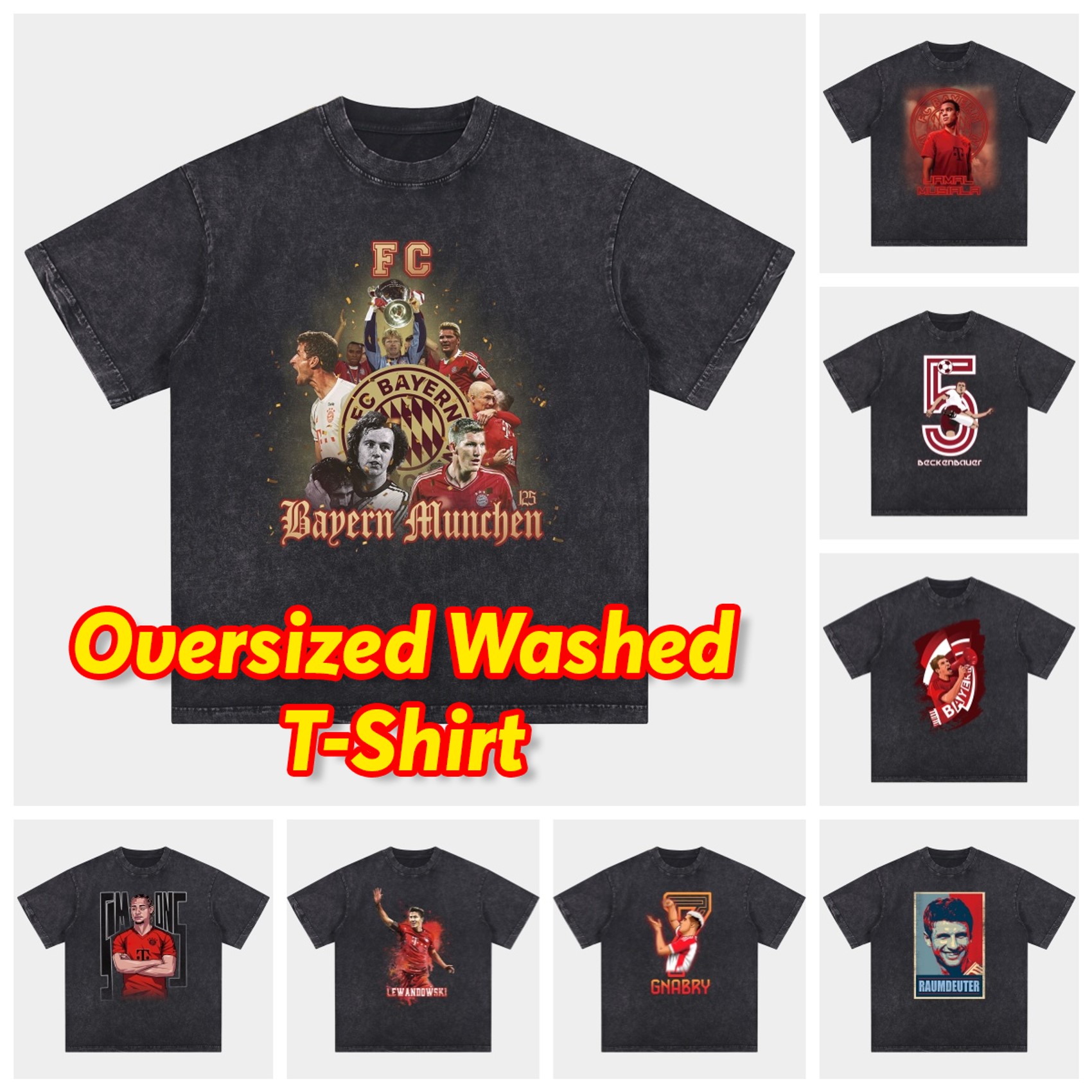 UltraTrikot-Bayern Munich 125th Legendary Players Oversized Washed T-Shirt