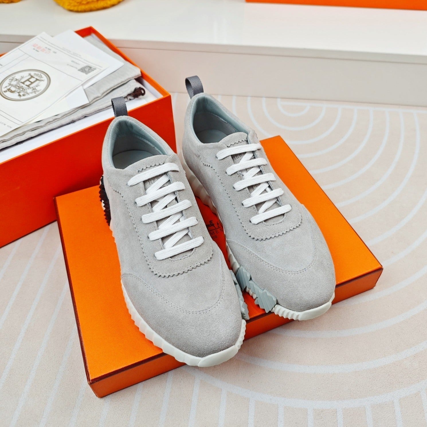 BOUNCING SNEAKERS GRAY CALFSKIN、mysite、Cacoeks