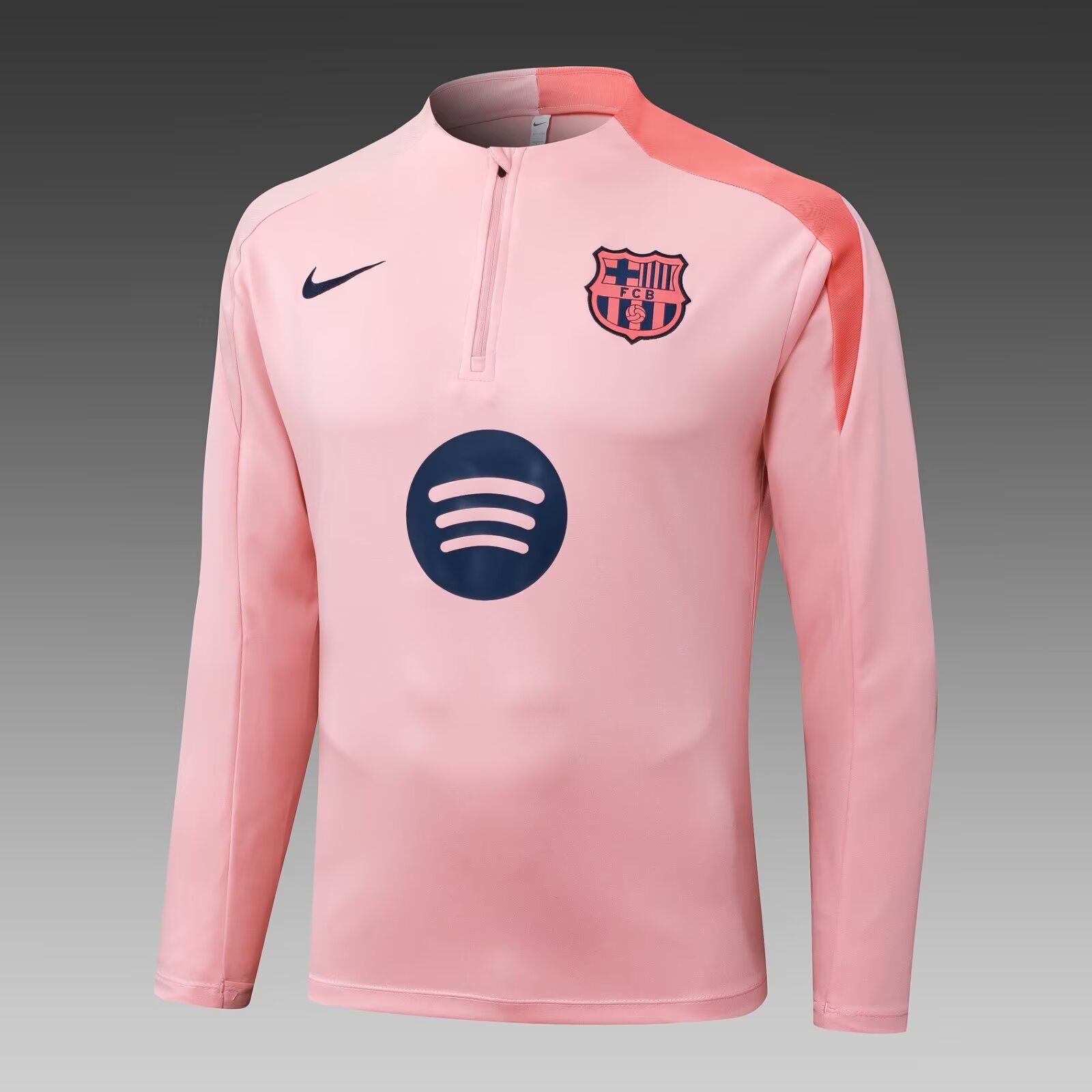 2025/2026 Barcelona Half-Pull Training Suit Pink Jersey Set:football jersey mysite: unitedjerseyfootball 邓江浪:football
