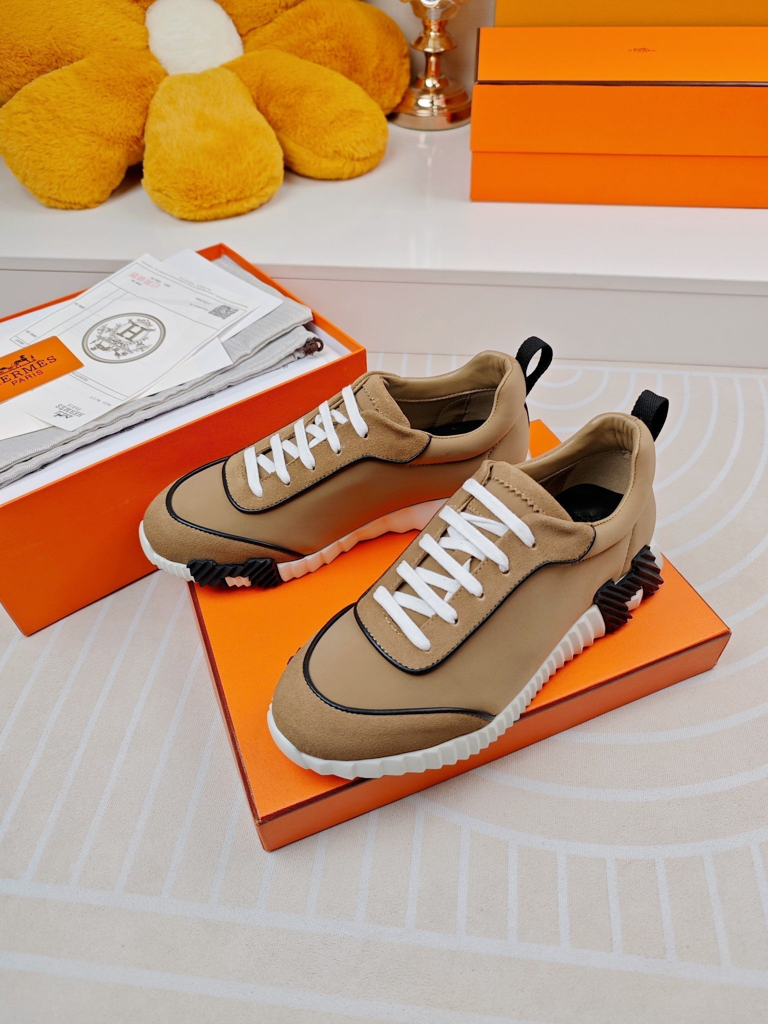 BOUNCING SNEAKERS BROWN CALFSKIN STYLIZED、mysite、Cacoeks