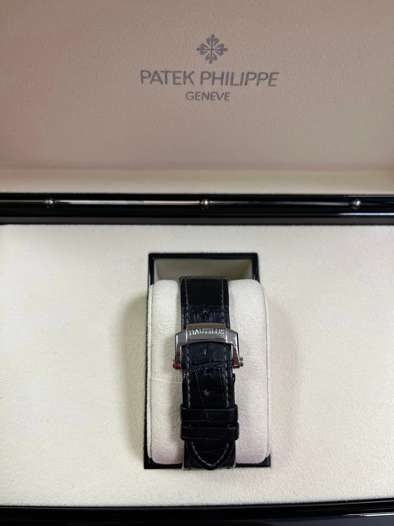 Patek Philippe Nautilus 5726A-001 Super Clone – Moon Phase Black Dial on Leather Strap