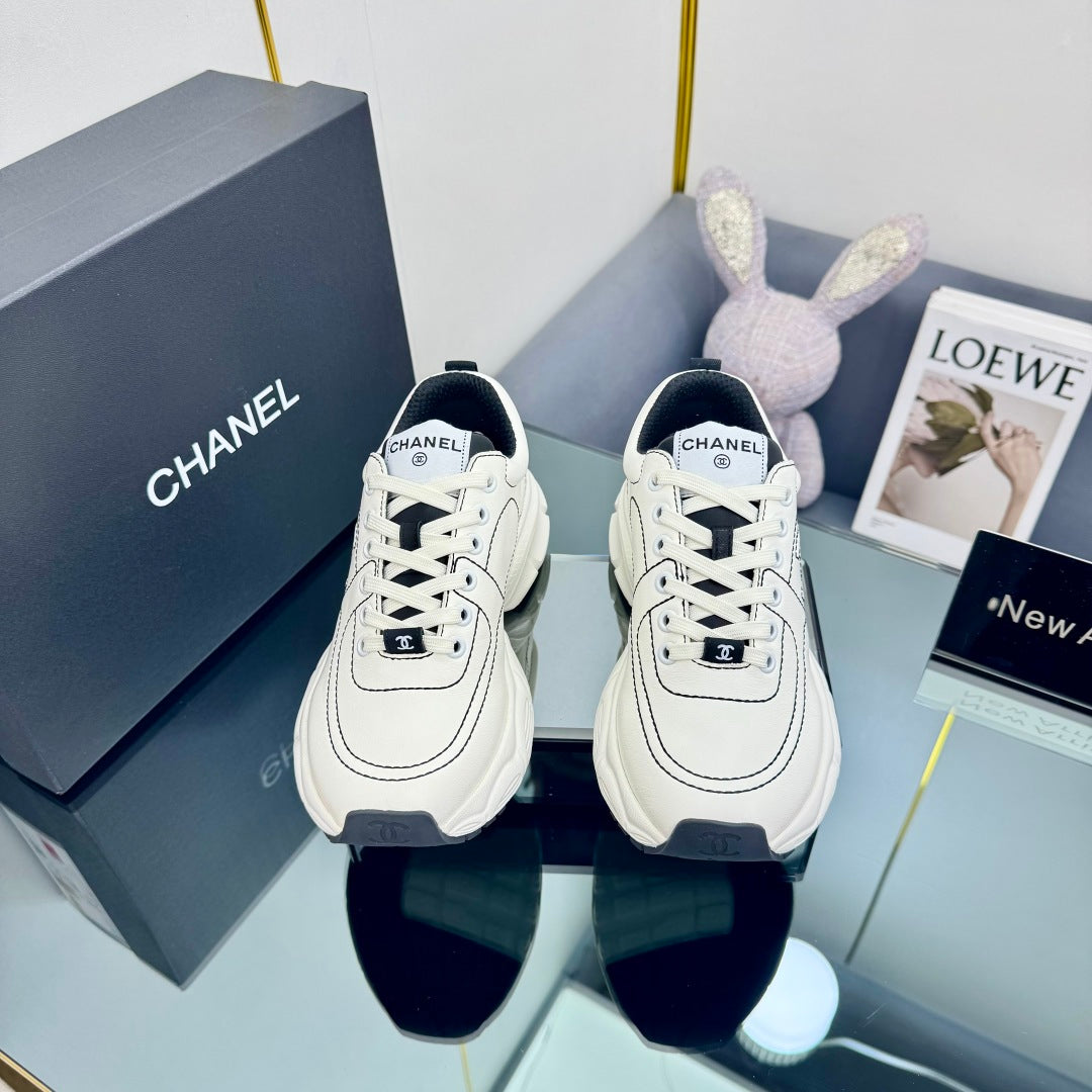 TRAINERS SNEAKER IN WHITE CALFSKIN WITH BLACK EMBROIDERED、mysite、Cacoeks