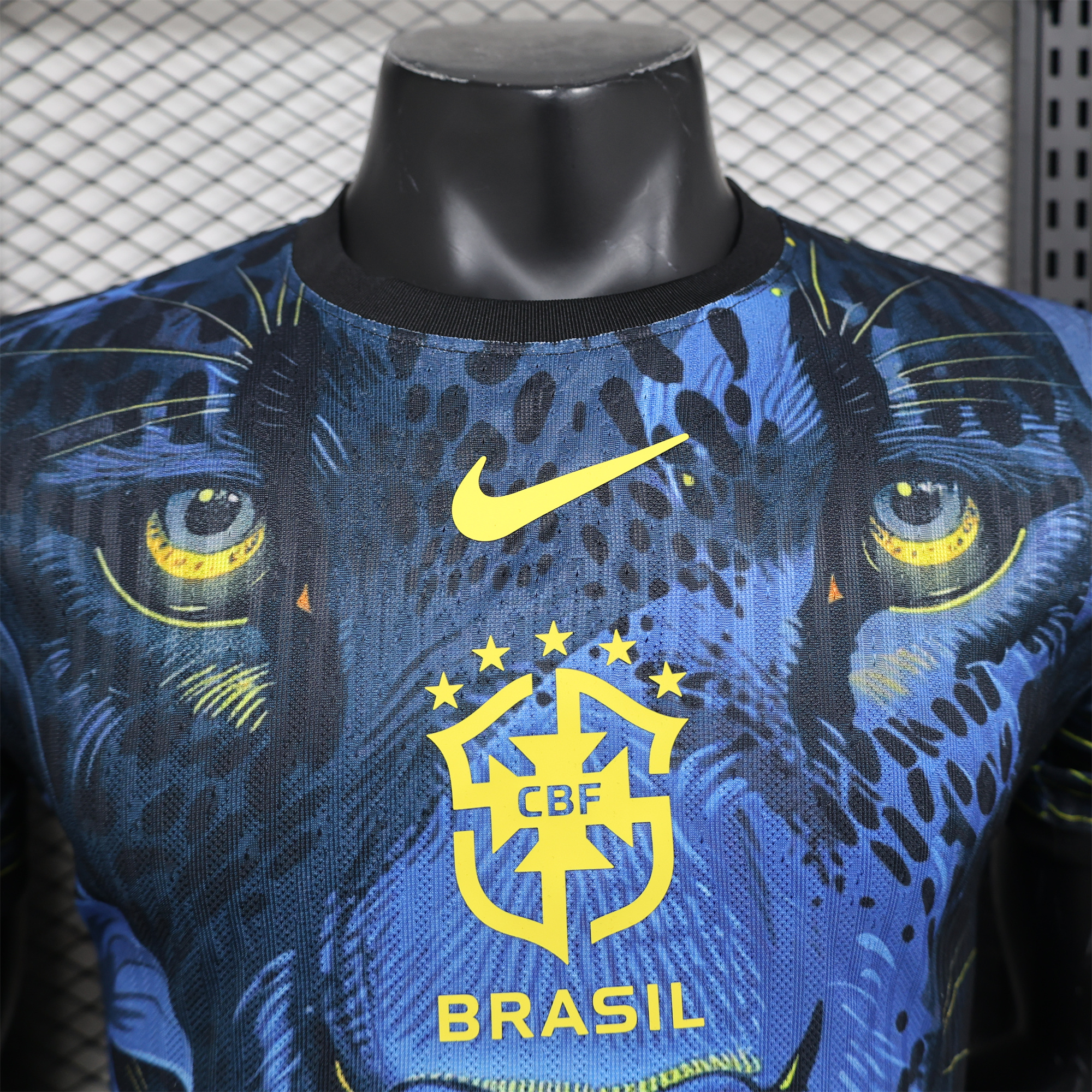 GlobeJersey-Brazil 2024 Black Blue Tiger Jersey - Player Version
