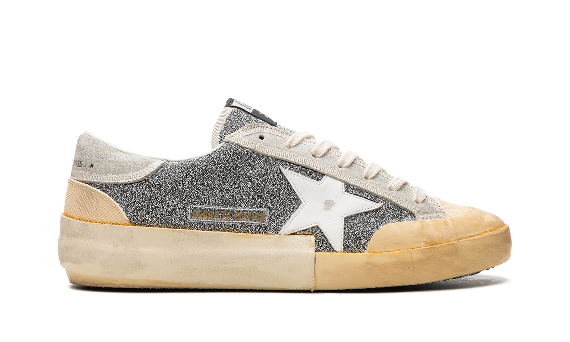 SUPER-STAR CRYSTAL UPPER LEATHER STAR CRYSTAL TOE AND TONGUE SUEDE HEEL RUBBER SPUR "SILVER WHITE ICE VANILLA"、mysite、Cacoeks