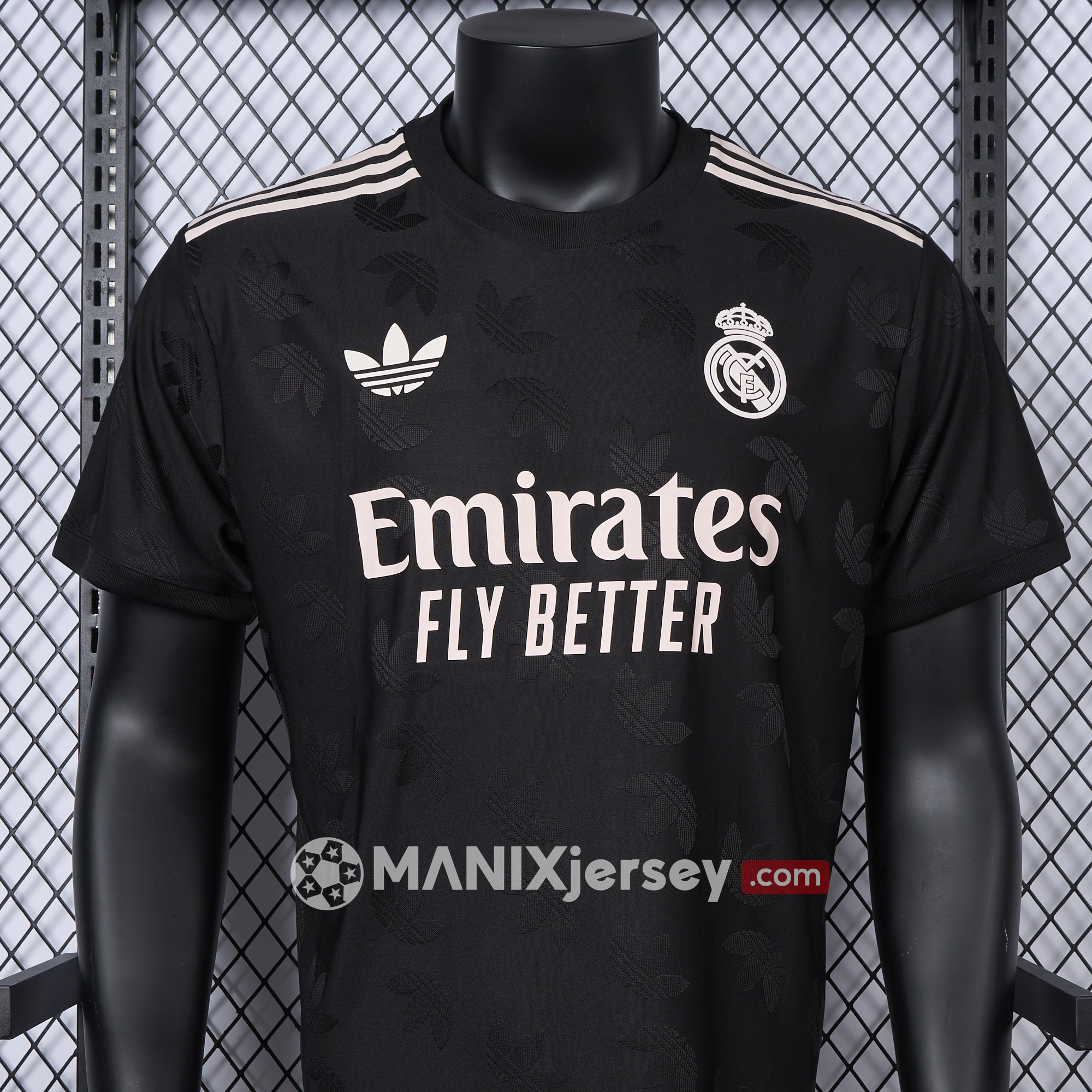 ManixJersey.com | Real Madrid 24-25 Trefoil Black Jersey - Player Version -Customize Name, Number and Patch | Worldwide Shipping