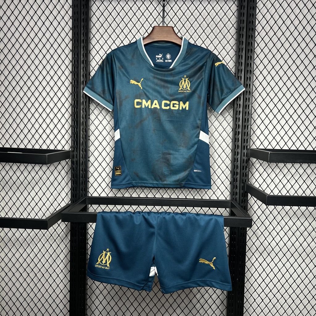 ManixJersey.com | Marseille 24-25 Away Kids Kit -Customize Name, Number and Patch | Worldwide Shipping