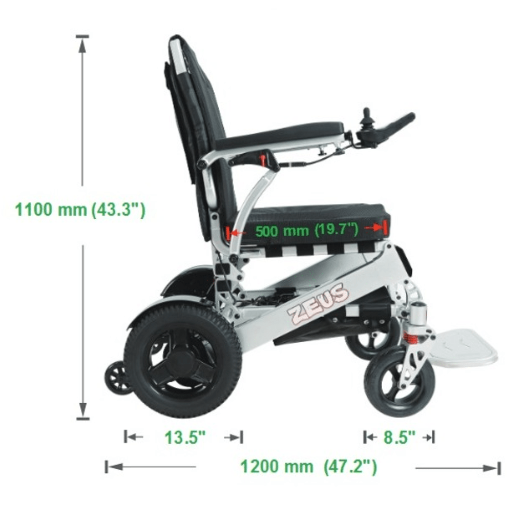 Zeus Power Chair Seat Sppecs