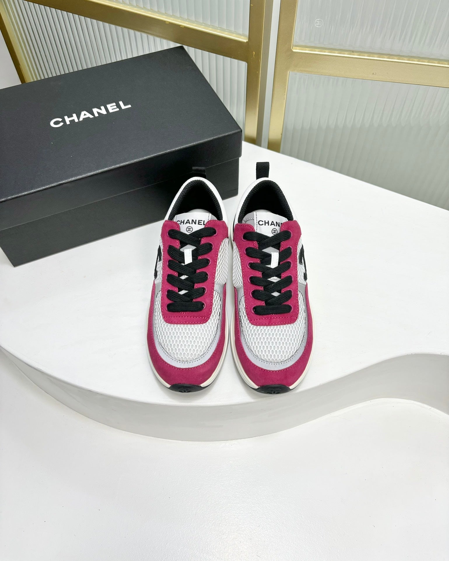 SNEAKER IN BARBIE PINK SUEDE AND GREY BREATHABLE MESH、mysite、Cacoeks